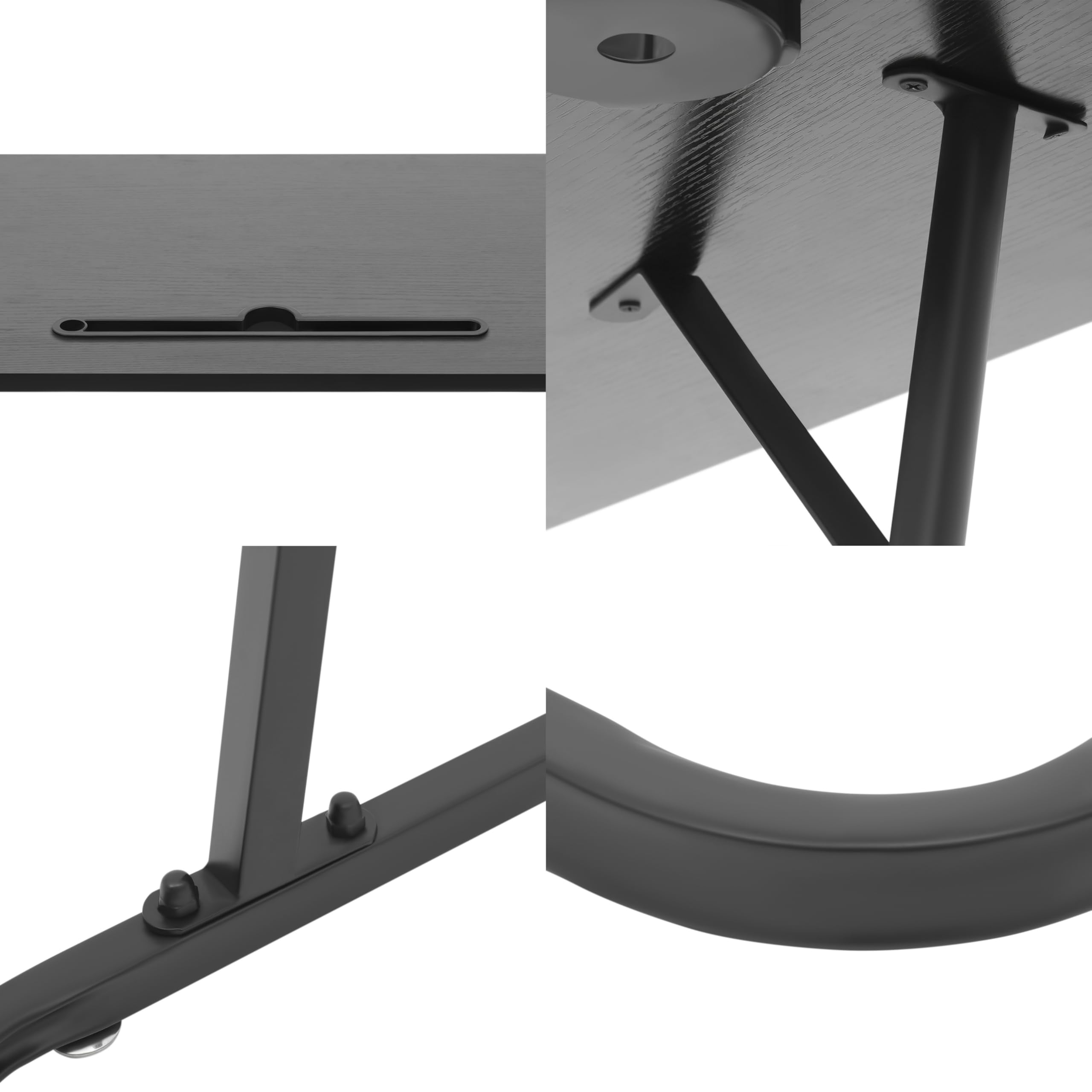 Support d'ordinateur de vélo en tube d'acier, hauteur réglable, 64,5 à 143 cm, table d'entraînement, table de course pour vélo, table de fitness, table d'ordinateur portable pour chambre à coucher