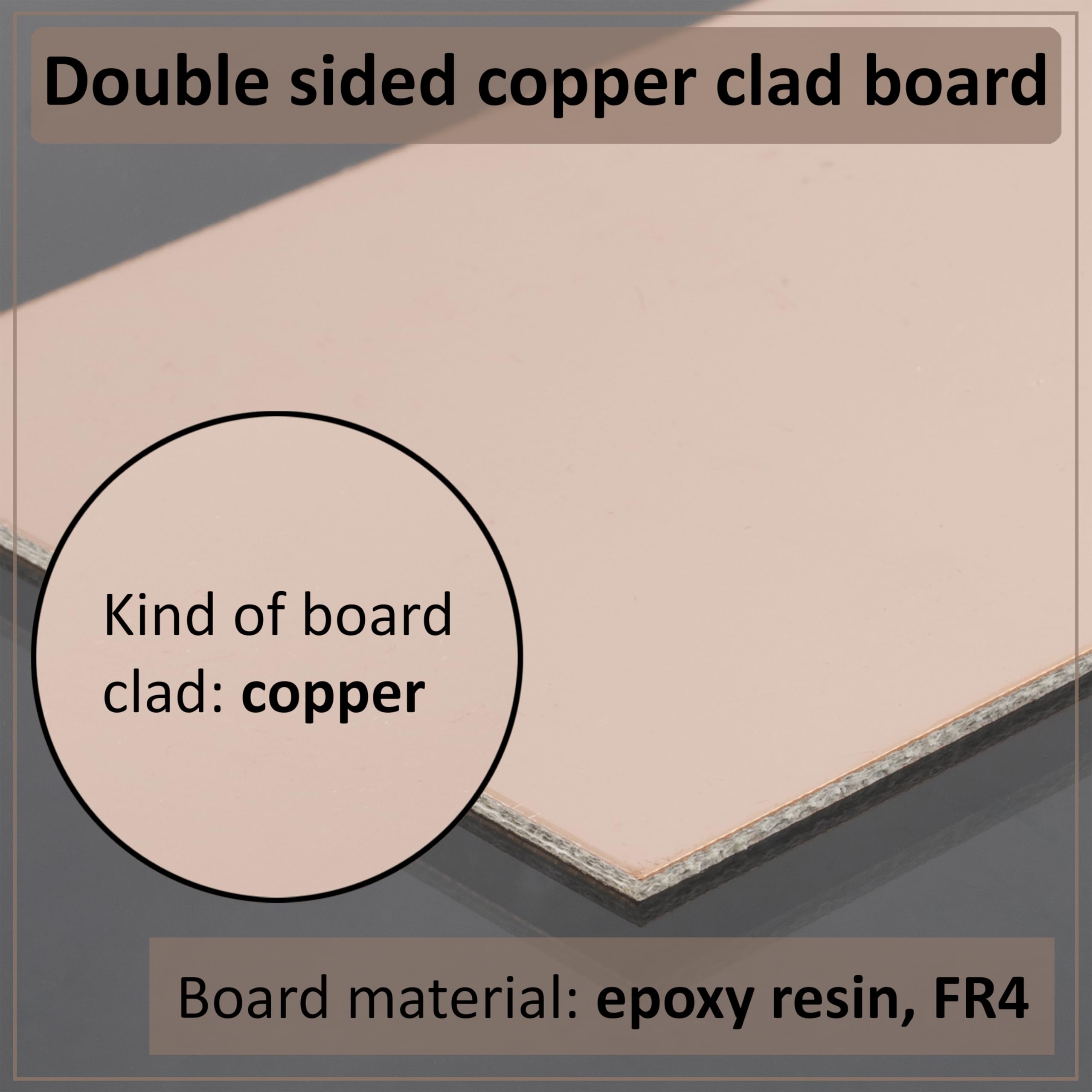 Plaque Circuit Imprimé Cuivre AERZETIX - Double Face 160x100mm - 35µm Épaisseur Cuivre - FR4
