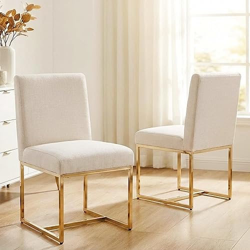 Miniatura 27 de HNY Juego de 2 sillas de cocina cómodas y modernas, de piel sintética, para cocina y comedor, silla auxiliar tapizada con marco de metal con acabado