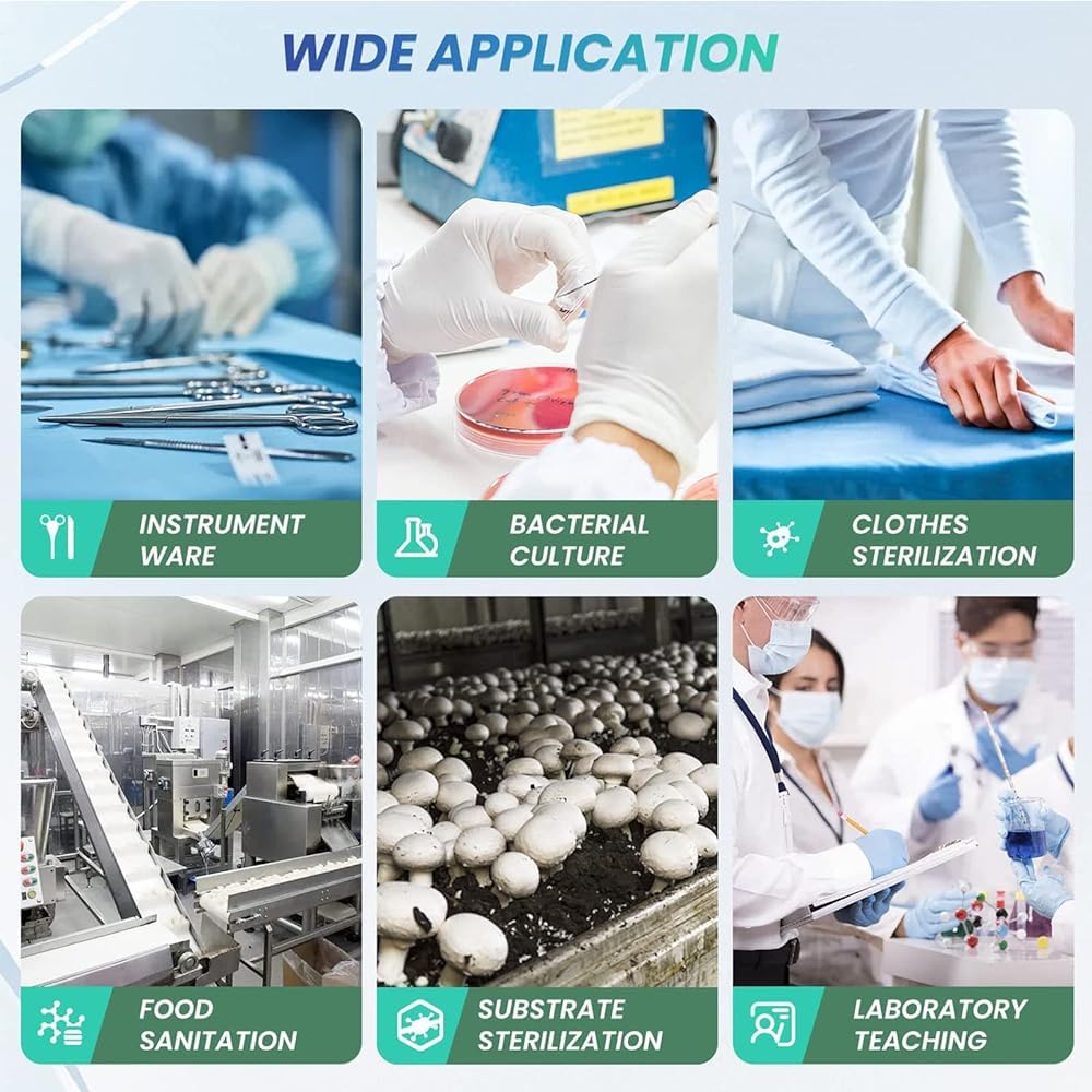 Máquina esterilizadora de Autoclave de Vapor a presión portátil de 24L Autoclave de Laboratorio de Tres válvulas para la prevención de Quemaduras en seco Vertical (24l)