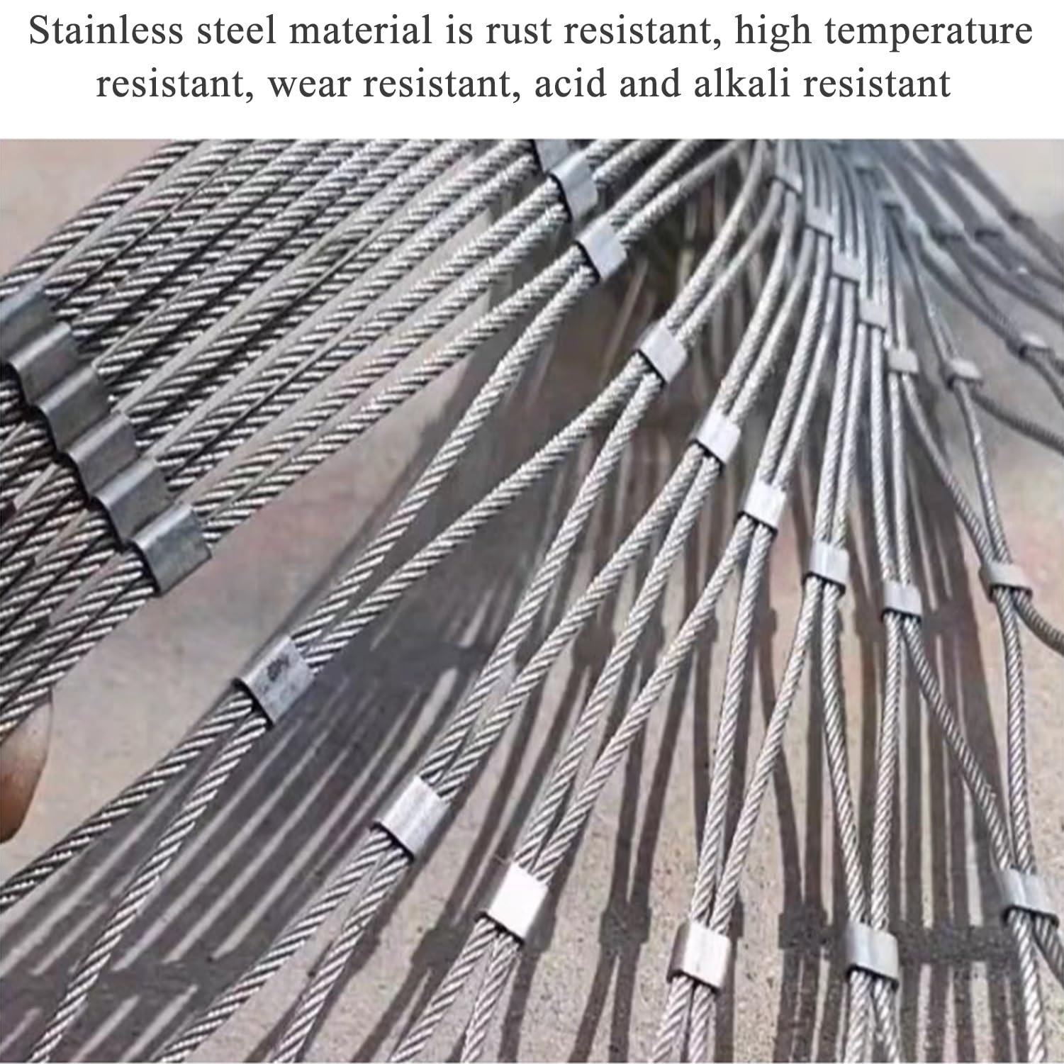 Elastyczna Siatka Linowa Ze Stali Nierdzewnej, Zagęszczona 3mm Siatka Balustrad Linowych, Wytrzymałe Ogrodzenie Ochronne, Siatka Ogrodowa(1.5x3m)