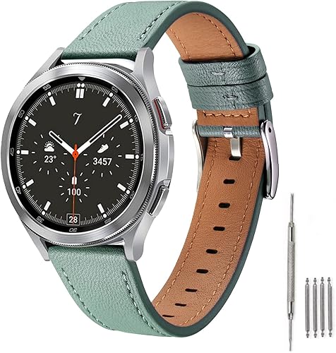 Miniatura 1 de Moran - Correa de reloj de piel de oveja genuina de 0.78 y 0.86 pulgadas, correa de cuero de grano superior para reloj inteligente compatible con