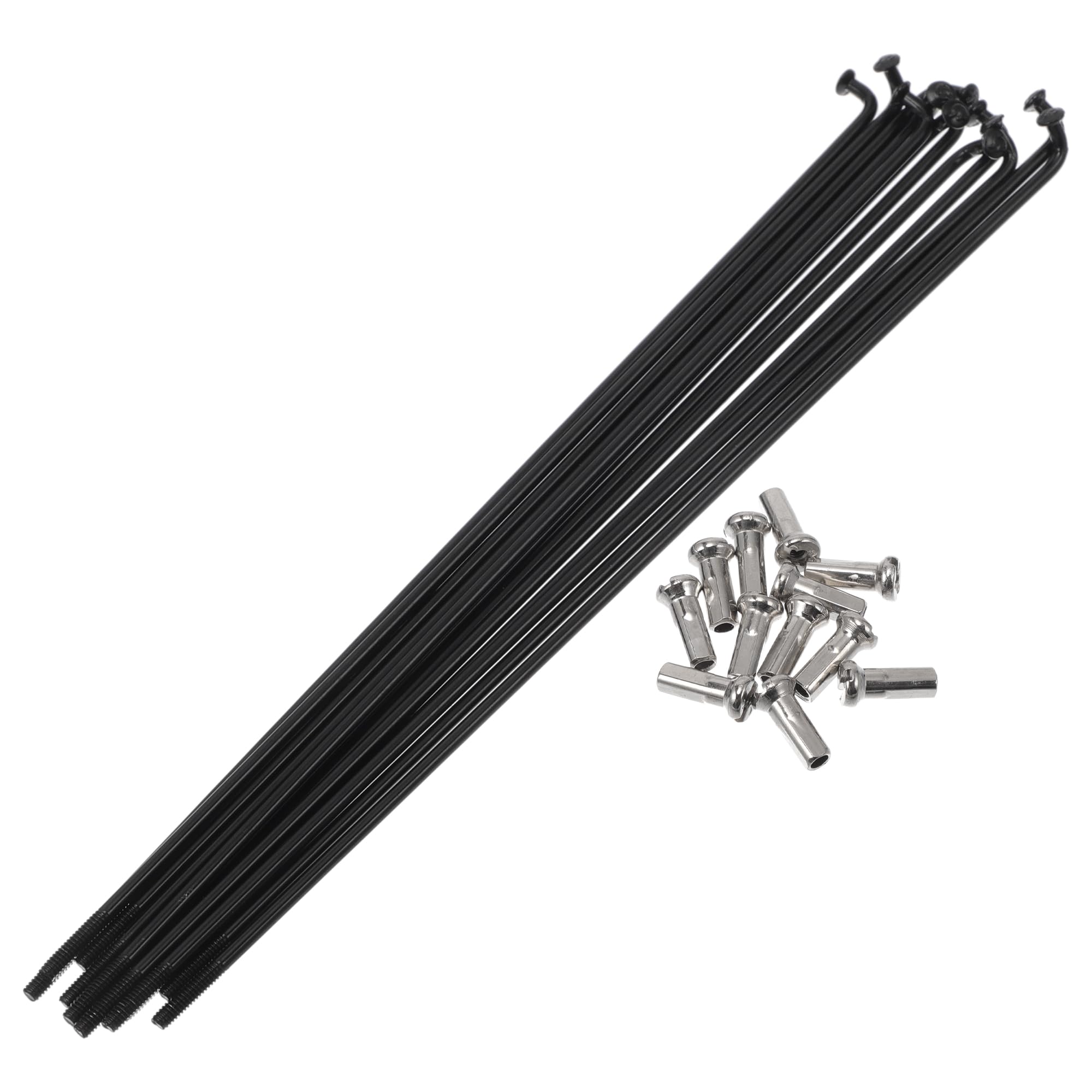 A ABSOPRO Bicycle Spokes Set 14G 159mm 304 Stainless Steel Black w Nipples