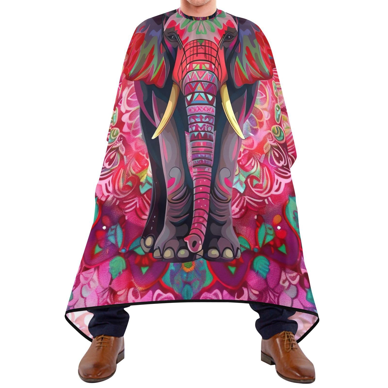 Hezely Elephant Totem Hair Dye Cape, Barber Cape for Adults,Waterproof Salon Cape,Waterproof Hairdressing Styling Hair Cutting, 65
