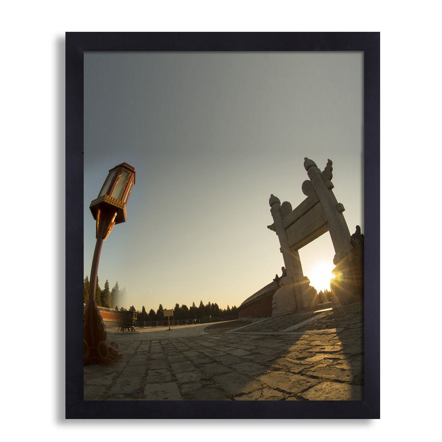 Adeco 16x20" Decorative Black Wood 1.25 in Wide Margin Wall Hanging Artwork Print Poster Picture Photo Frame