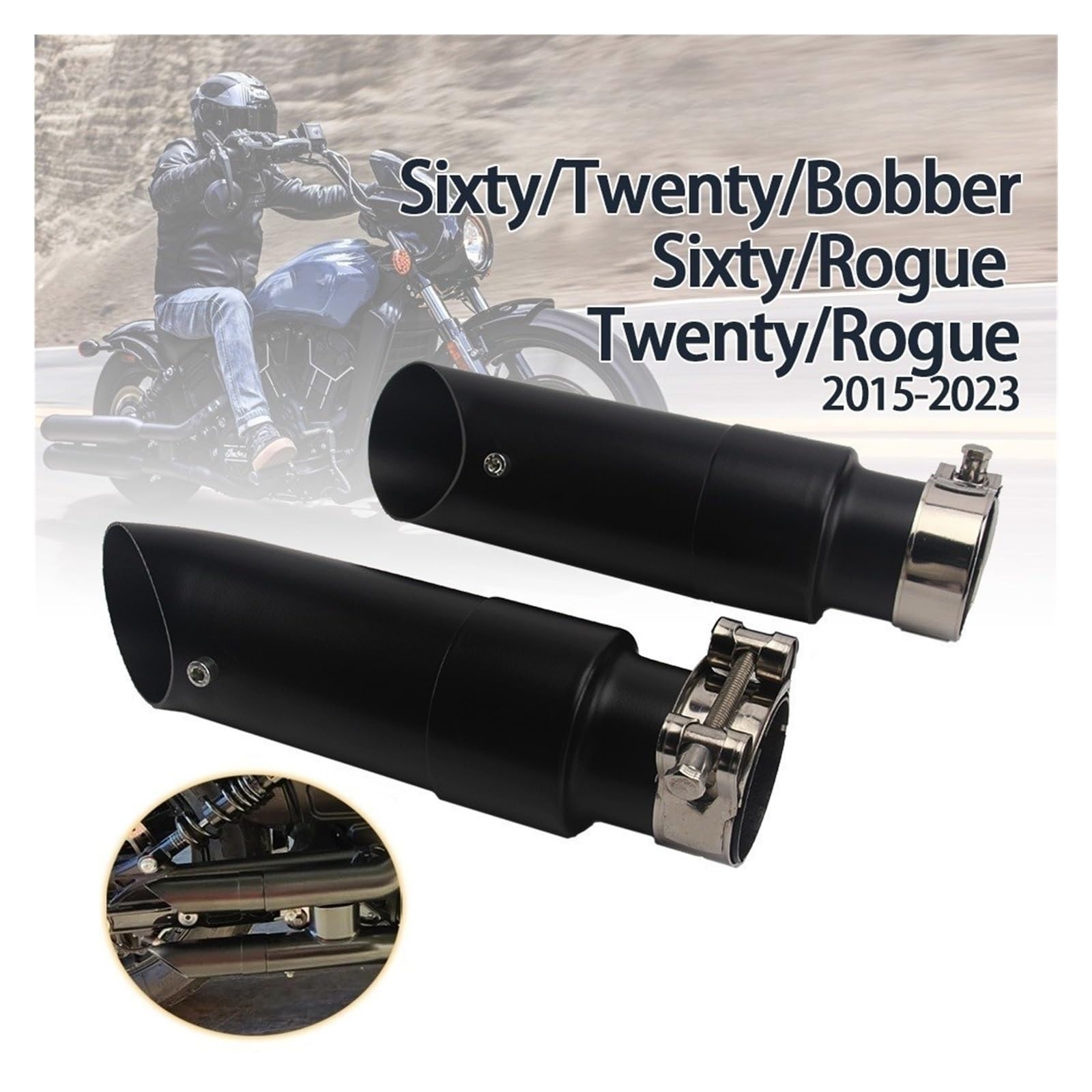 Silenziatori terminali moto Moto di Scarico Corto Silenziatore Tubo Coda Punta Sezione Accessori Per Rogue Scout Bobber Sessanta Venti 2015up