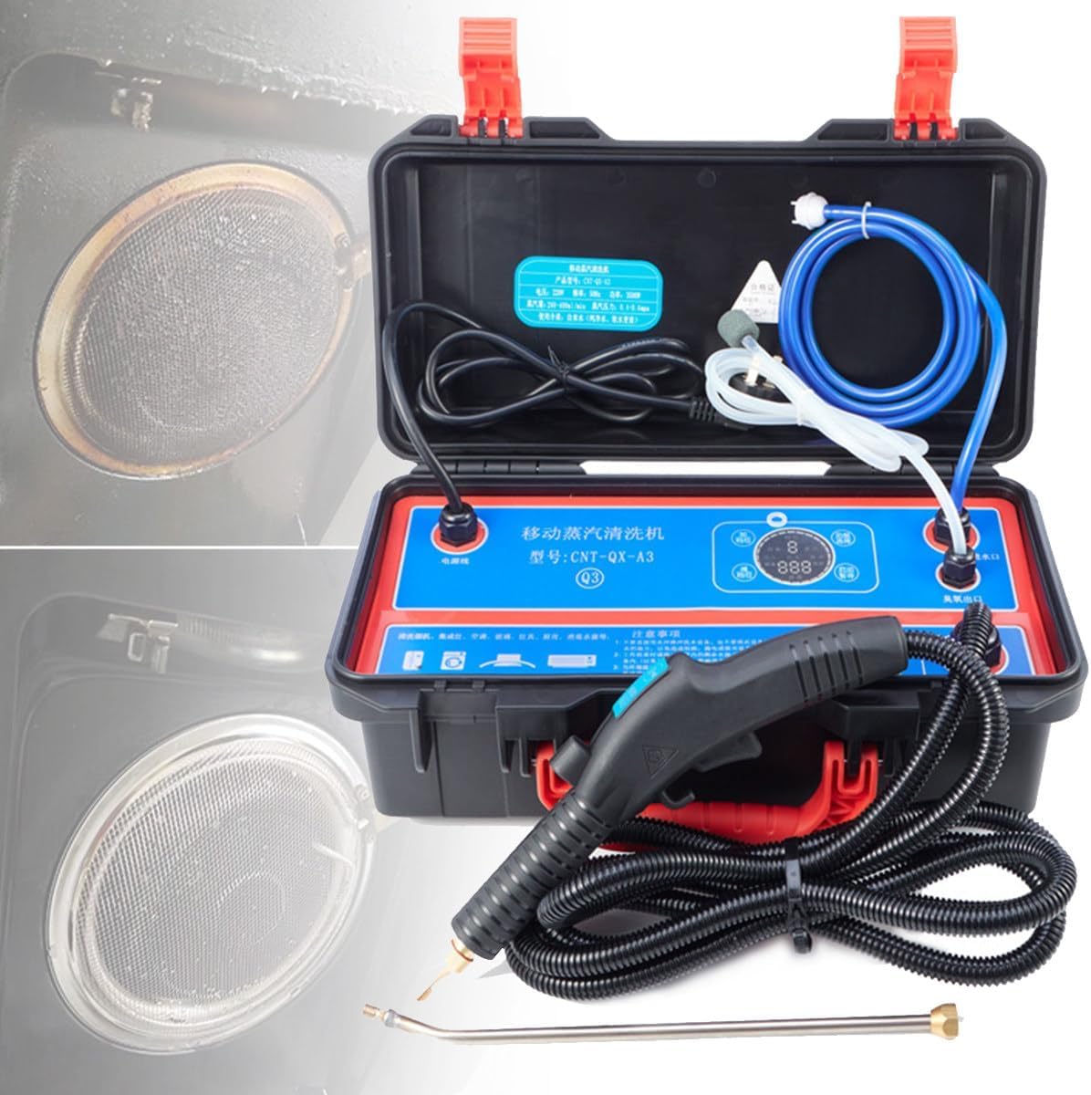Wrobelax High Pressure Steam Cleaner, 1700W/3500W Steam Cleaning System, Heavy Duty Portable Steamer Cleaner for Car Auto, High Heat Cleaning Steamer for Home Shower