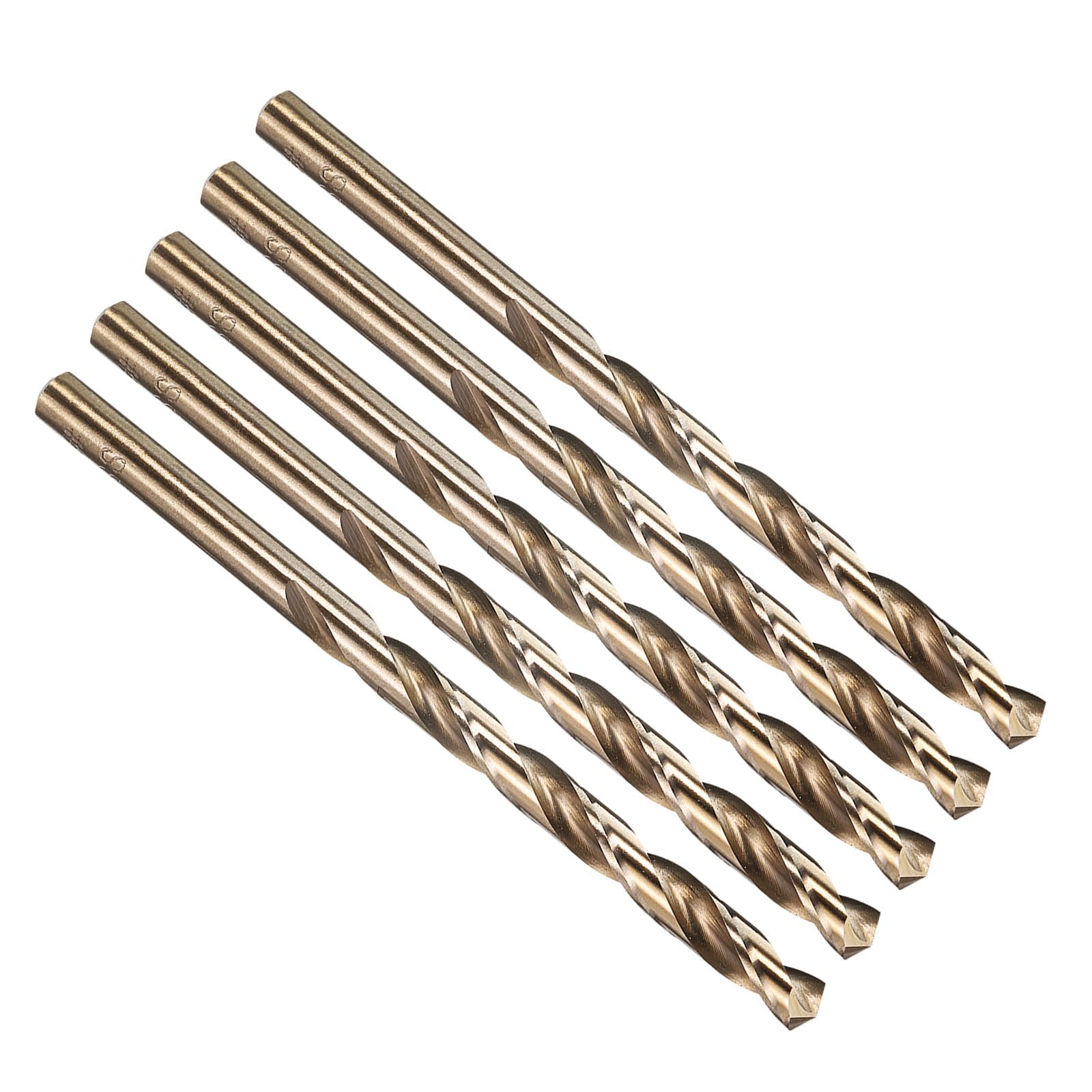PATIKIL 5.3mm Drill Bit #4, Micro Number Small Bits 4341 High-Speed Steel 135° Gold for Soft Thin Metal Steel Wood Acrylic - 5 Pack