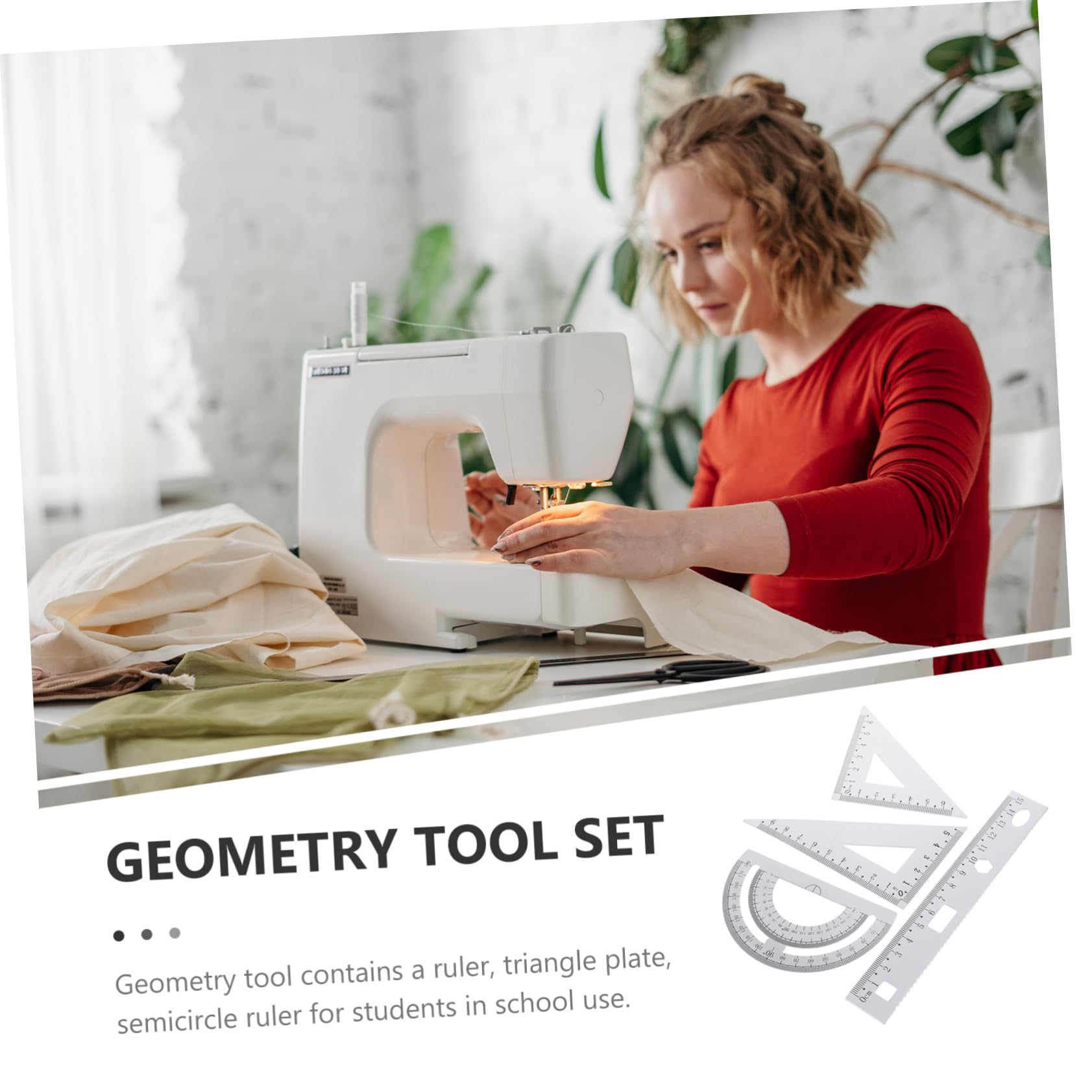 Conjunto de Geometría Metálica 4 Piezas de Aleación Plateada