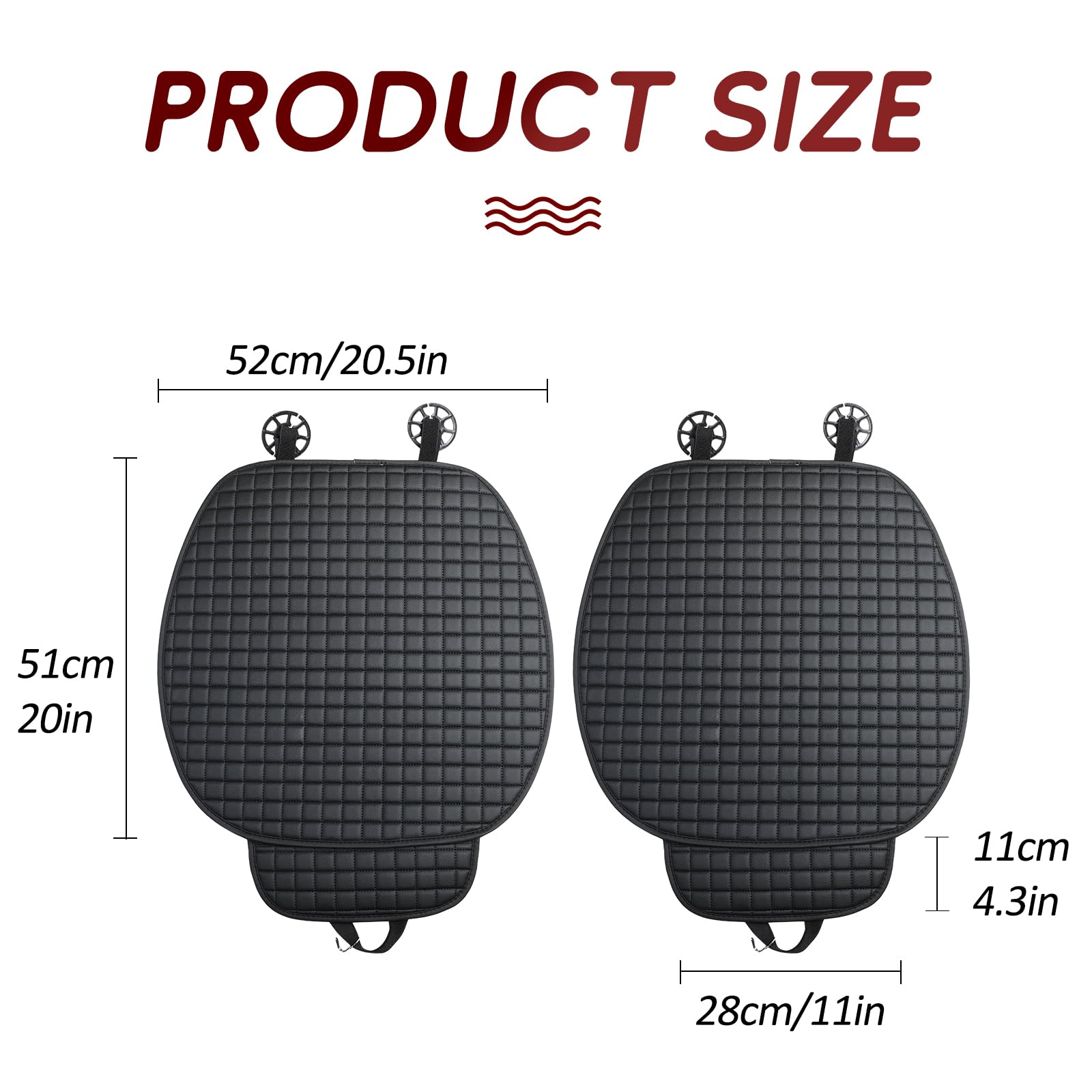 ZATOOTO Housse de Siege Voiture Universelle Noir 2 Pièces - Imperméable Housse Siege Auto Cuir, Couvre Siege Auto, Résistant Aux Rayures, Protection Siege Auto