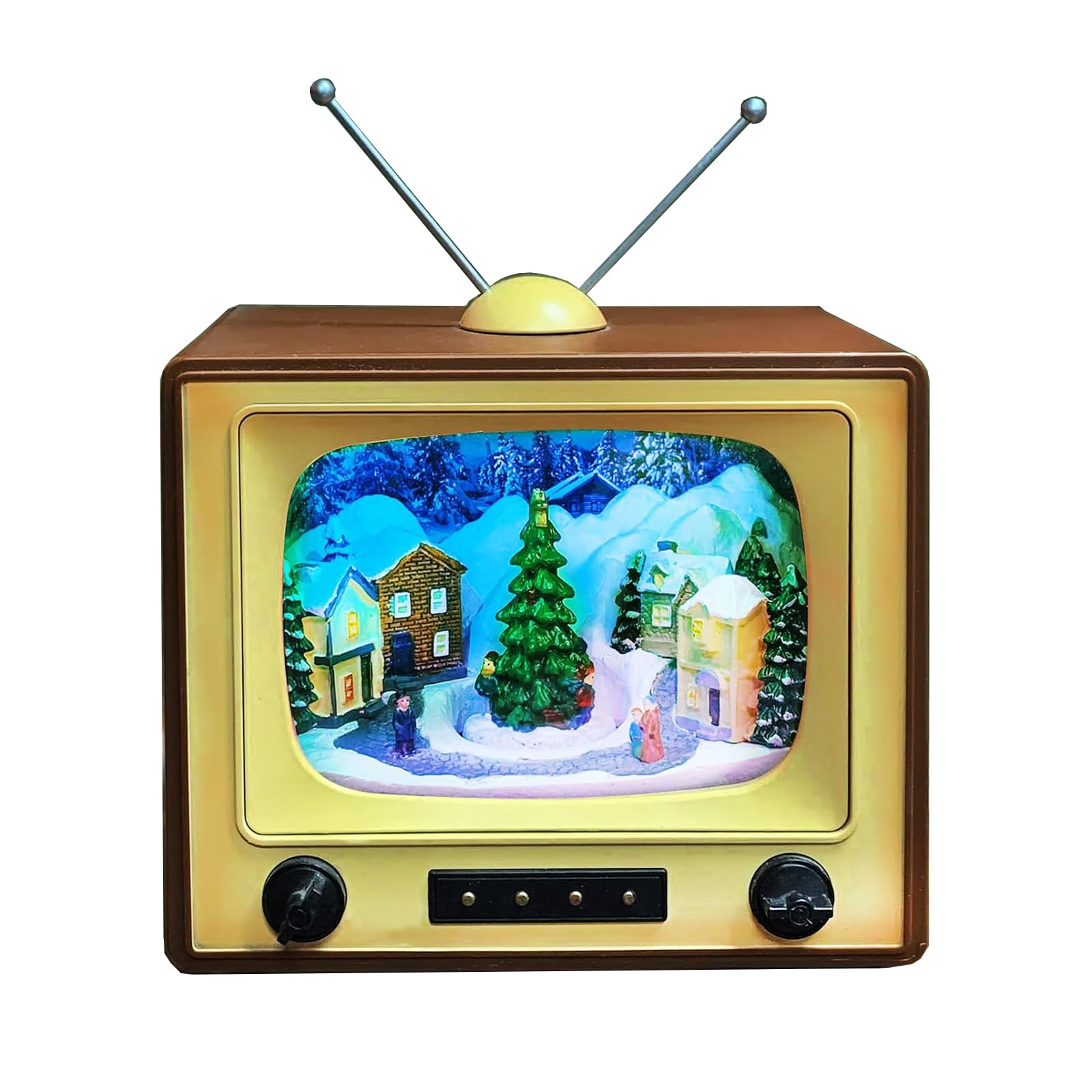 Caja de música de TV retro sin cables molestos para solucionar la falta de espacio y luz