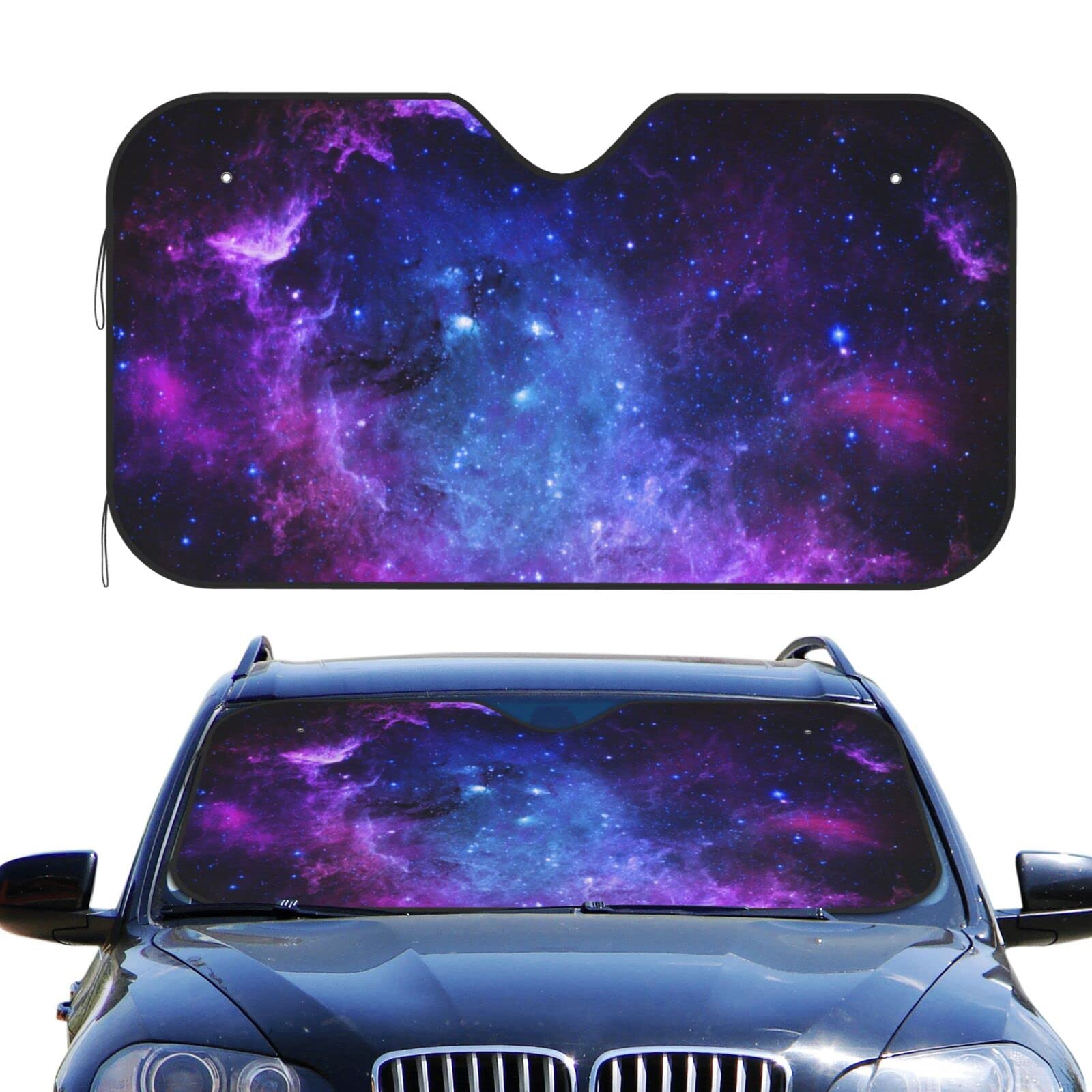 Photo 1 of Car Front Windshield Sun Shade, Star Galaxy Universal Fit Car Sunshade Uv Rays Sun Visor Auto Protector - Foldable Sun Shield Keeps Your Vehicle Cool- 51 x 27.5 in Star Galaxy Small (51 x 27.5 in)