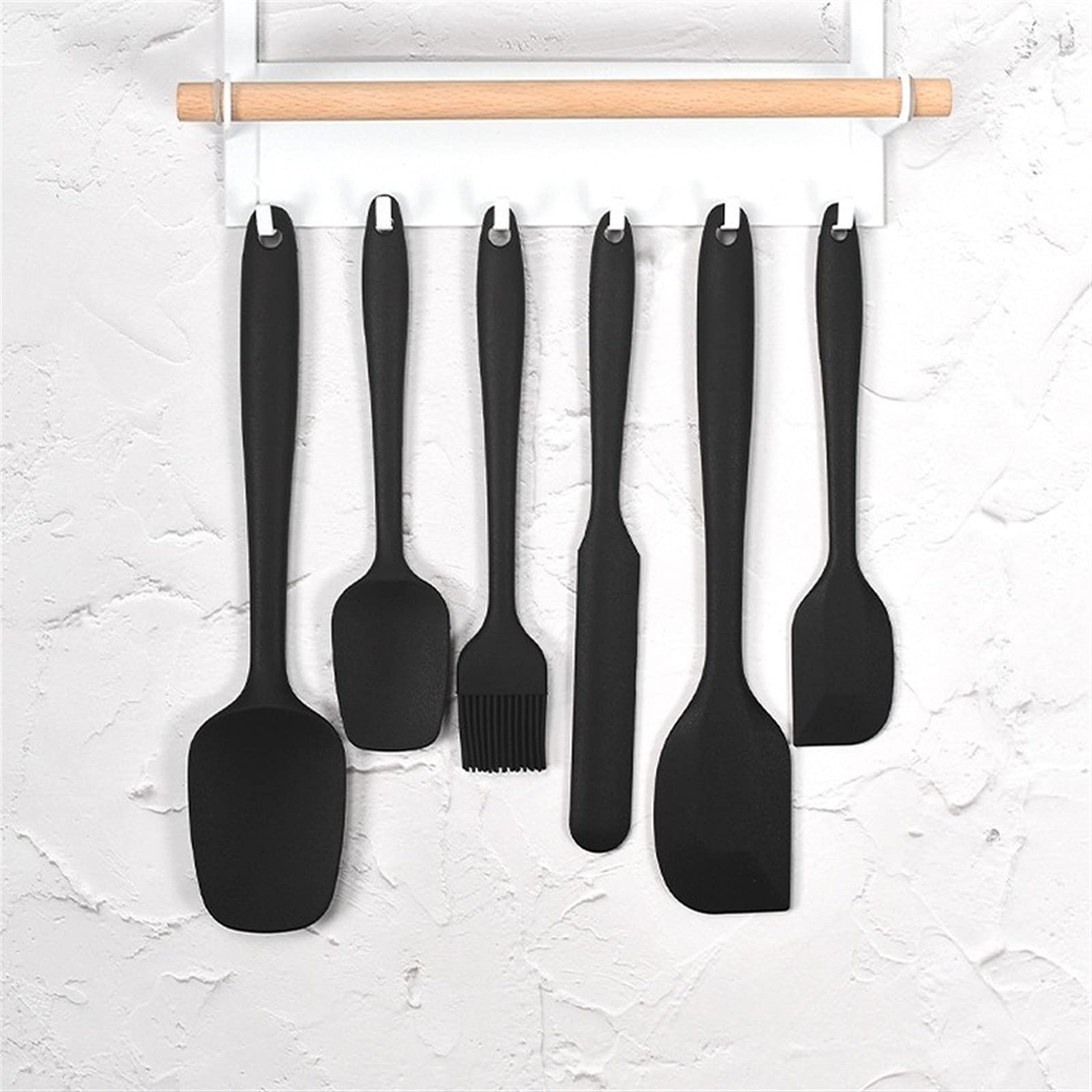 Teigschaber 6 stücke Silikon Spachtel Set Backen Gebäck Werkzeuge Schaber Sahne Kuchen Hitzebeständige Küche Silikon Spatel Utensil Set (rot/schwarz) Spatel (Color : Red)