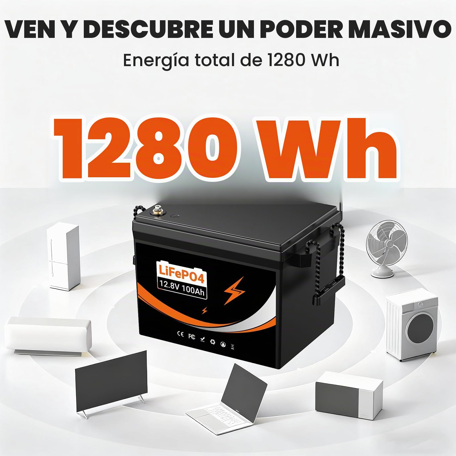 12V 100Ah LifePo4 con protección contra bajas temperaturas (12V 100Ah Lifepo4)