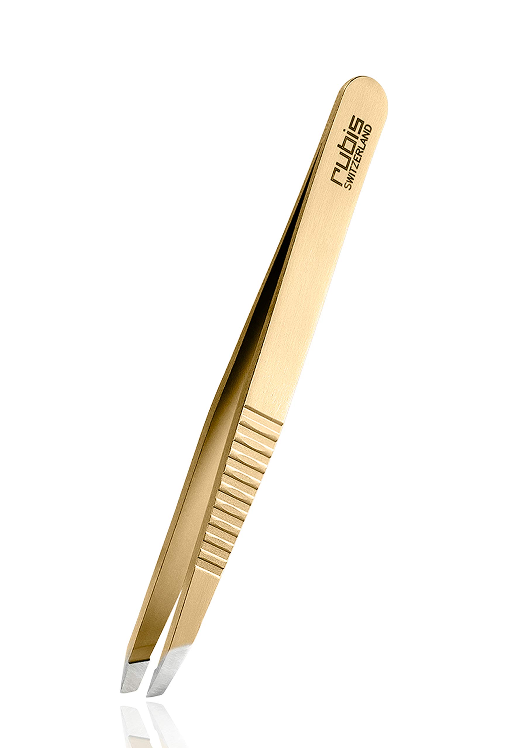Rubis Women's Gold,Brown Progrip Gold Plated Stainless Steel Professional Eyebrow Plucking Tweezers