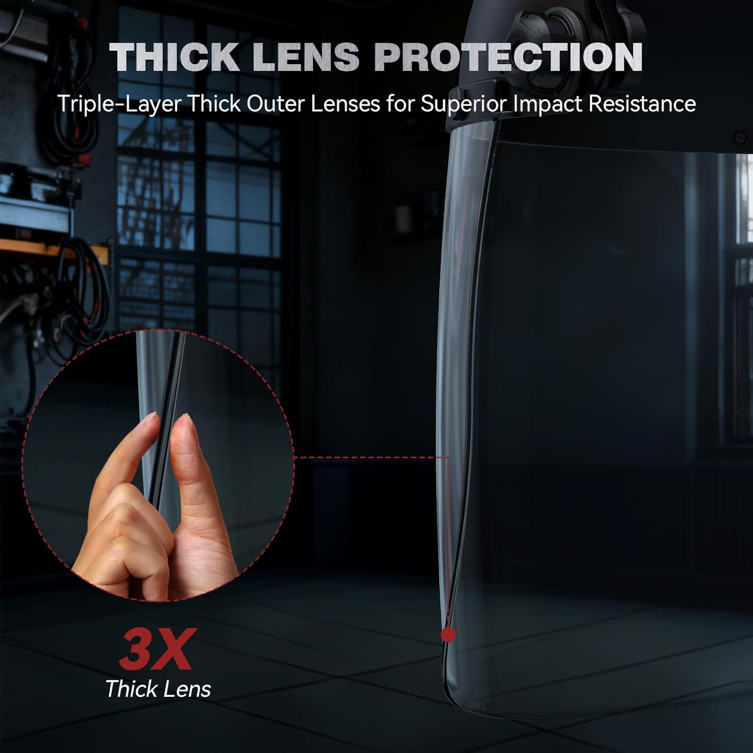 ARCCAPTAIN Face Shield for Grinding and Cutting, Full Face Impact Resistant Mask with Adjustable Ratcheting Headgear, Polycarbonate Visor, ANSI Z87.1 Certified for Industrial Work - Image 4