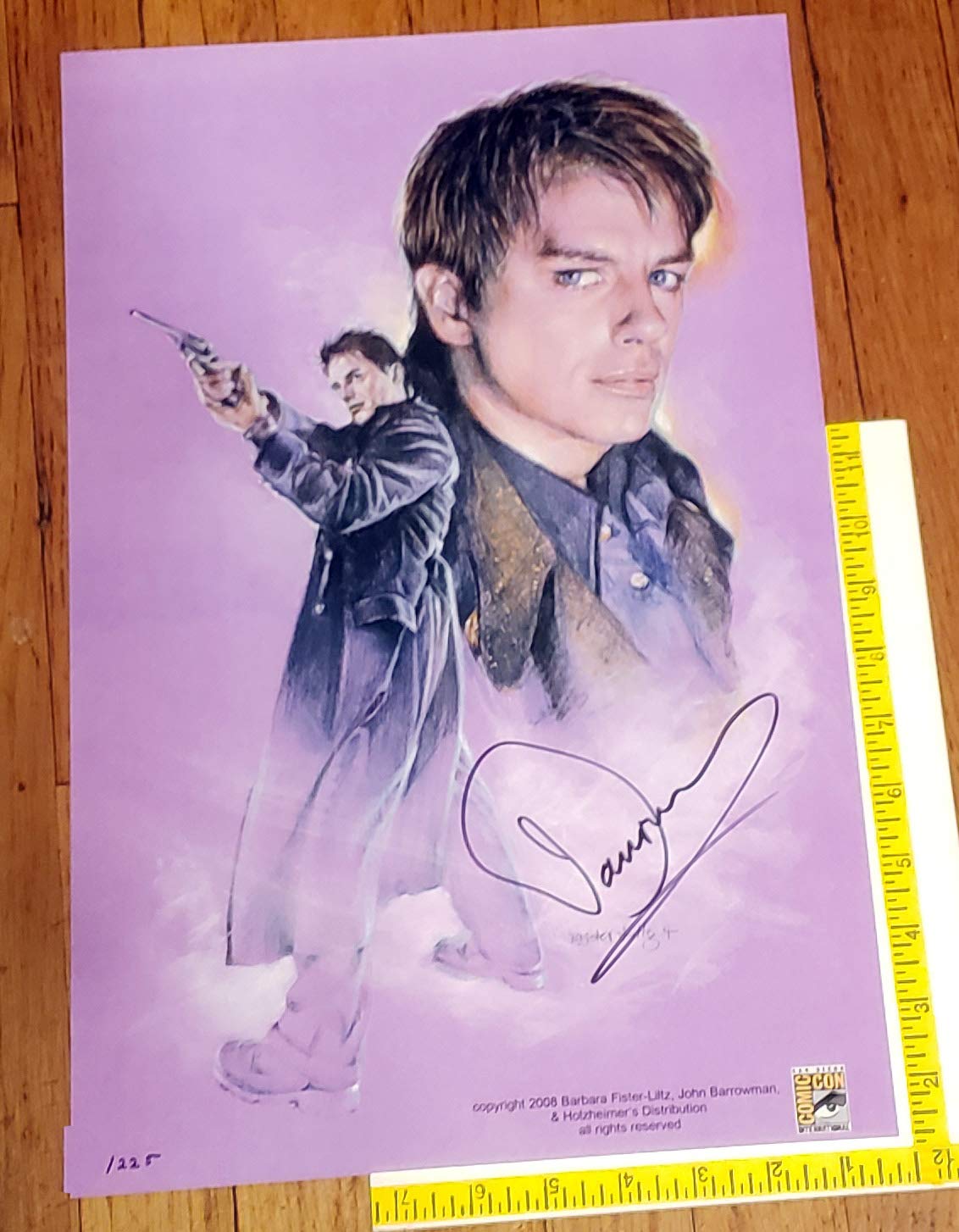 John Barrowman 11in x 17in AUTOGRAPH Poster Torchwood signed Black-Sharpie Purple#1