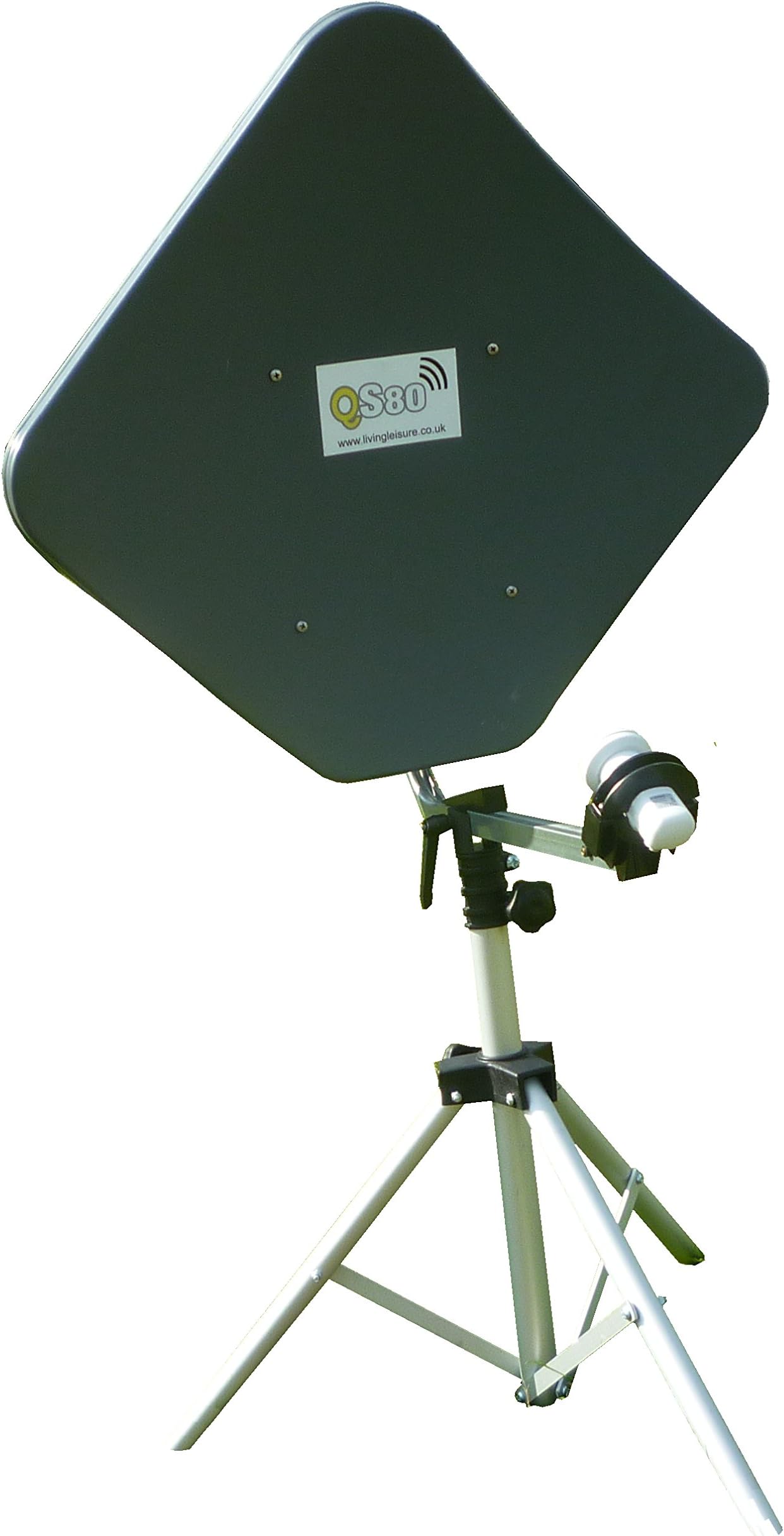 QS80 Portable Touring Satellite System with Fast Dish Alignment. Easy satellite TV solution for camping, motorhome and caravan.