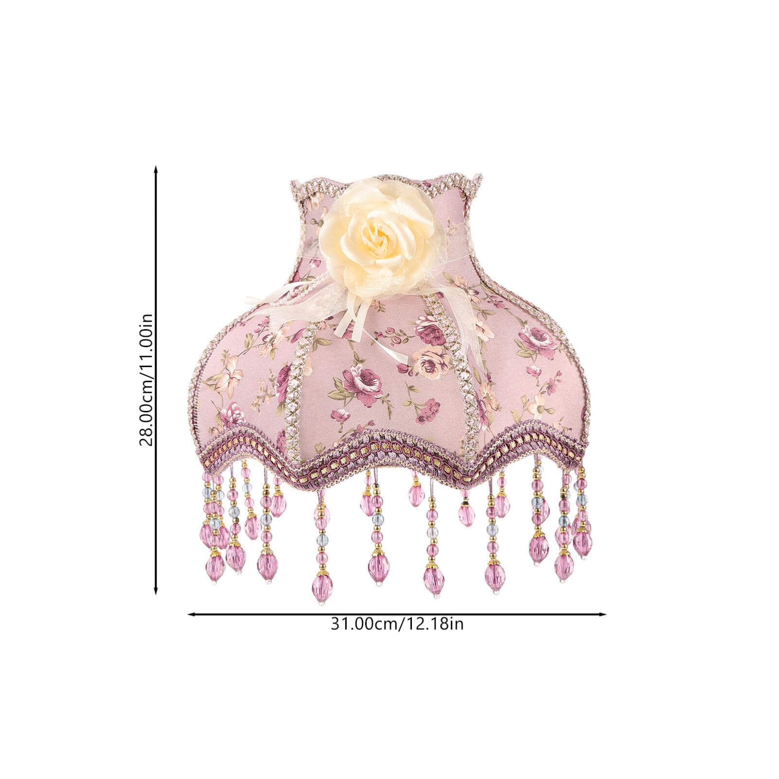 Angoily Vintage Lamp Shade Fabric Royal Scallop Bell Shape