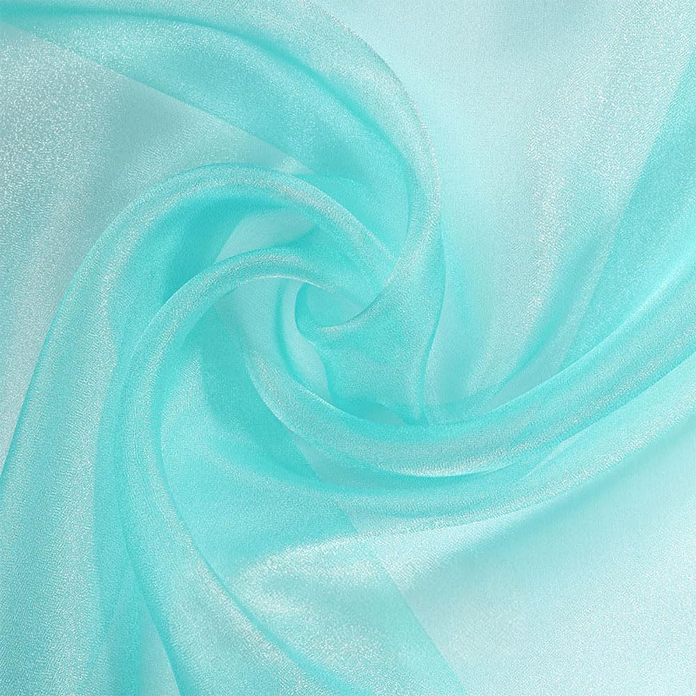 Glitter Sheer Organza Fabric, 1.5mx1m Polyester Gauze Tulle Fabric for Costume Crafts Party Decorations, Light Green