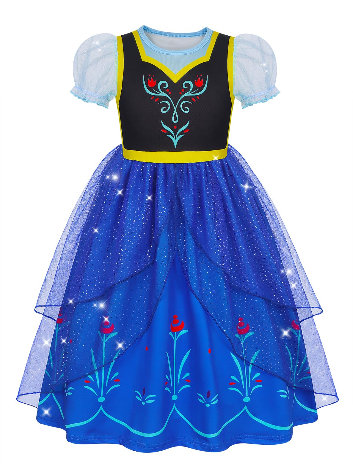 HenzWorld Princess Dress Up for Girls Toddler Princess Costumes Halloween Costume Kids Fancy Birthday Party Outfits 2-8Years — view 9