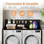 SOLIDEE Washer Dryer Countertop with Shelves, Laundry Countertop with 2-Tier Shelf Over Wooden Washer and Dryer with Non-Slip Pads, Laundry Room Organization and Storage 54" W x 27.5" D (Black)