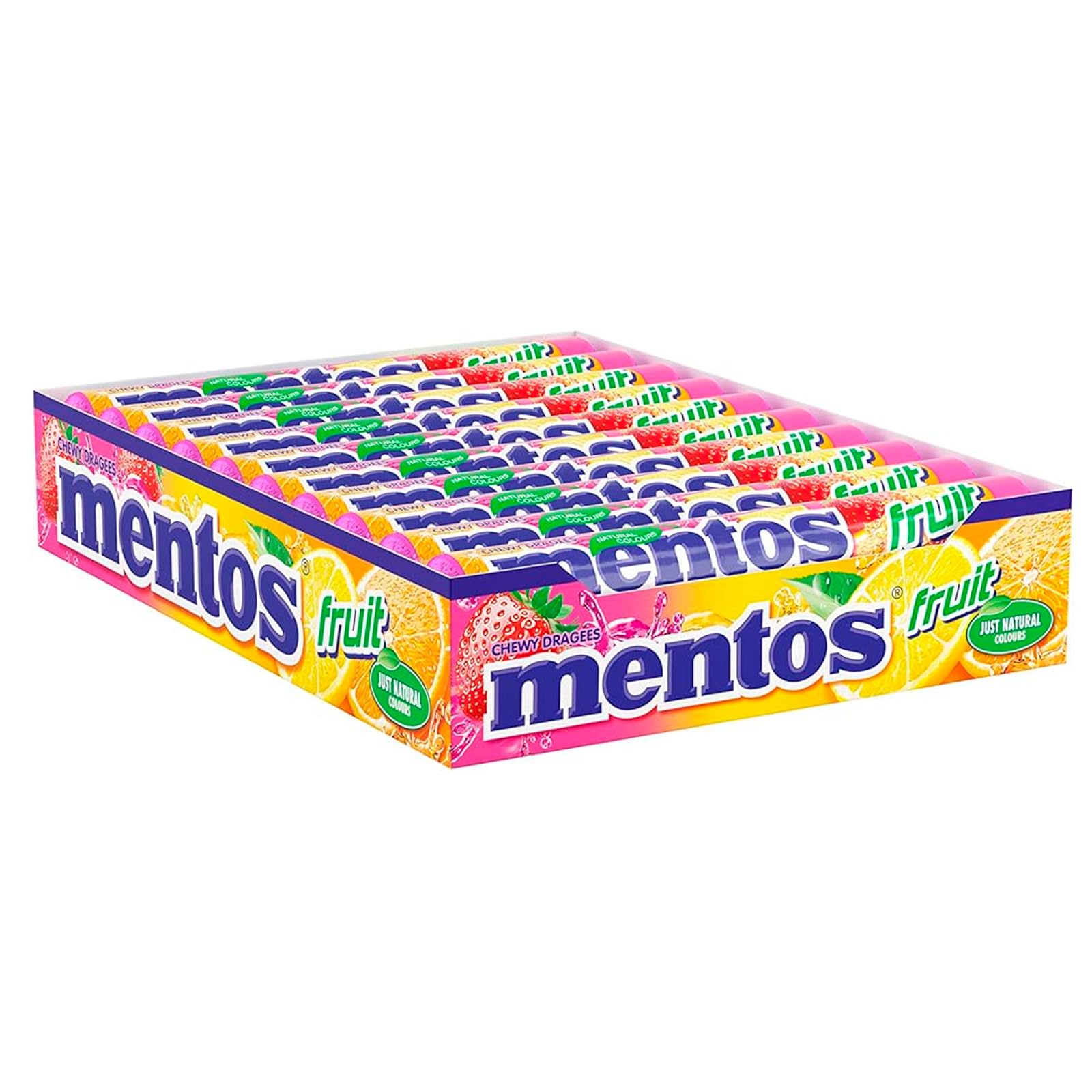 Mentos Caramelo Masticable 20x38g Frutas Variadas Caramelos Redondos