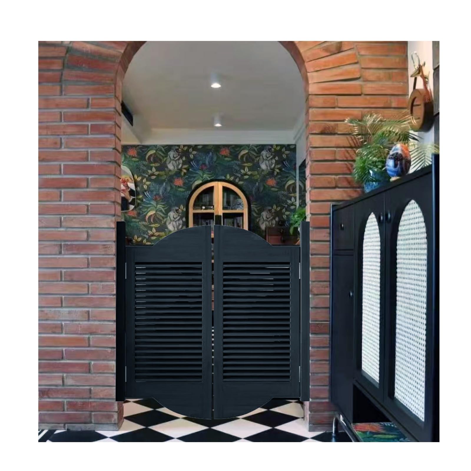 Puertas oscilantes de madera maciza personalizadas, puertas de salón abiertas bidireccionales para barra de cocina y entrada