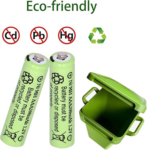 Miniatura 7 de Paquete de 16 baterías recargables Ni-MH de 1.2 V AAA 300 mAh para lámparas solares de césped al aire libre, luces solares, control remoto