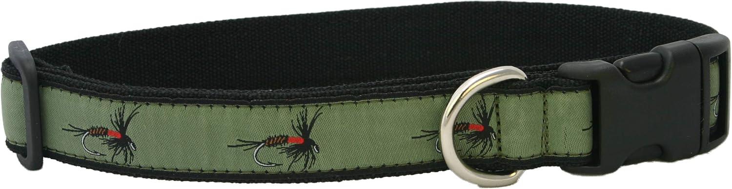 The Good Dog Company- Hemp Dog Collar Hunting and Fishing - Mallard and Fly … (Large (Fits 15"-26" Neck), Crimson Mallard)
