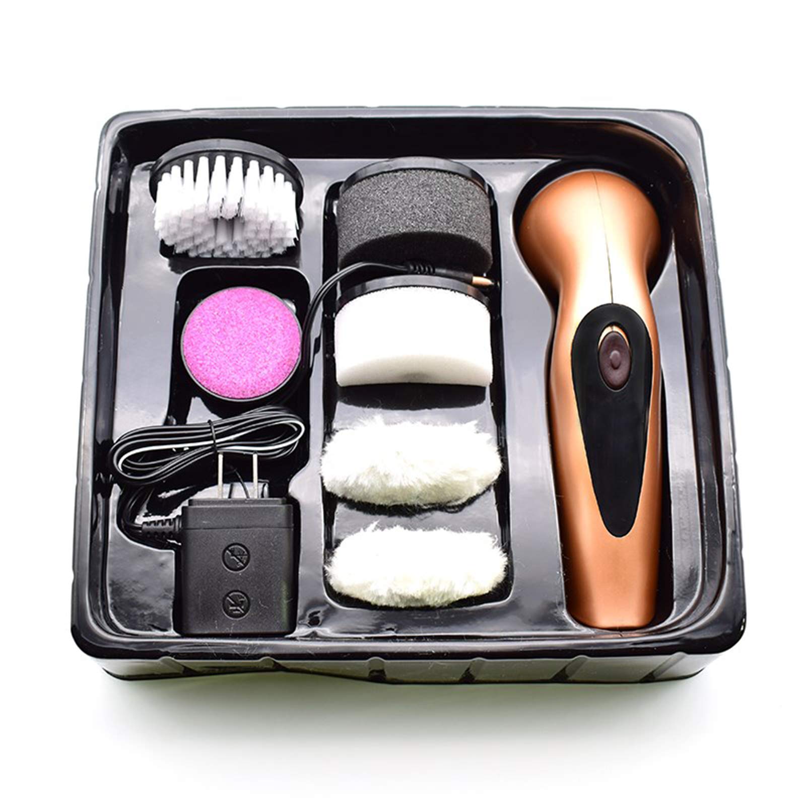 Kit elettrico for lucidare le scarpe, pulitore, set di lucidatura portatile, lavatrice, for in pelle da uomo e donna