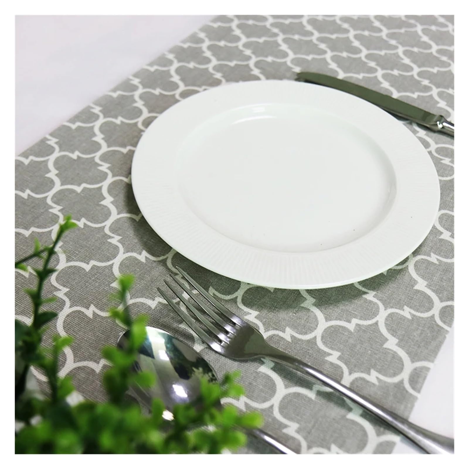 Runner Da Tavola Natalizio 1 pz Tovaglia Classica Runner in Lino Grigio con Nappe Modern Home Hotel Party Dining Table Decor(33x210cm(13x83in))