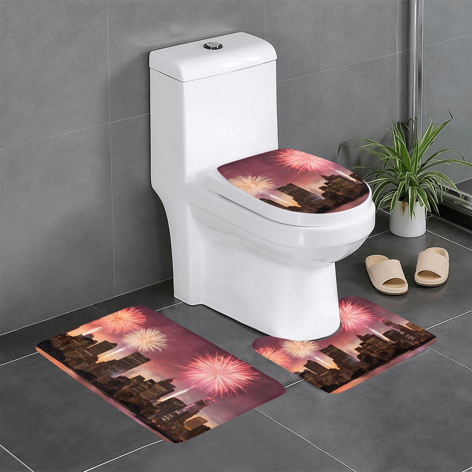 Tapis de bain antidérapants contre les sols glissants avec tapis contour de douche