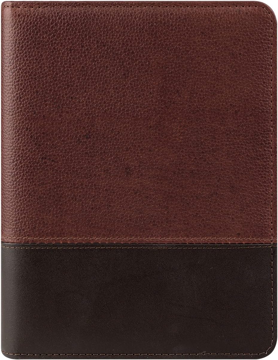 FranklinCovey - Logan Ring-Bound Binder for FranklinCovey Planners | Leather - Open Binder (Classic, Chocolate/Espresso)
