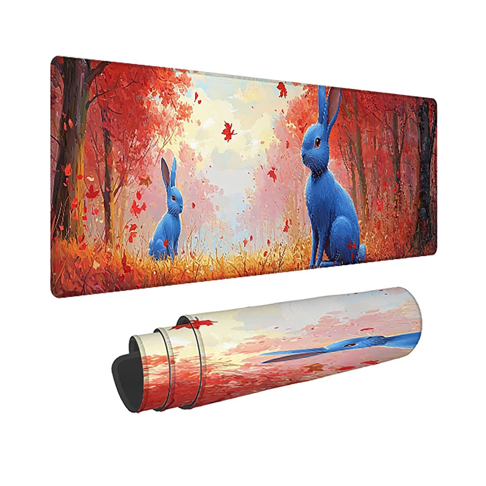 Podkładka pod mysz do gier XXL ze zwierzętami krajobrazowymi, podkładka pod mysz XXL 1400 x 600 x 3 mm, podkładka pod mysz matowa, bardzo duża tkanina na biurko dla graczy, antypoślizgowa podstawa