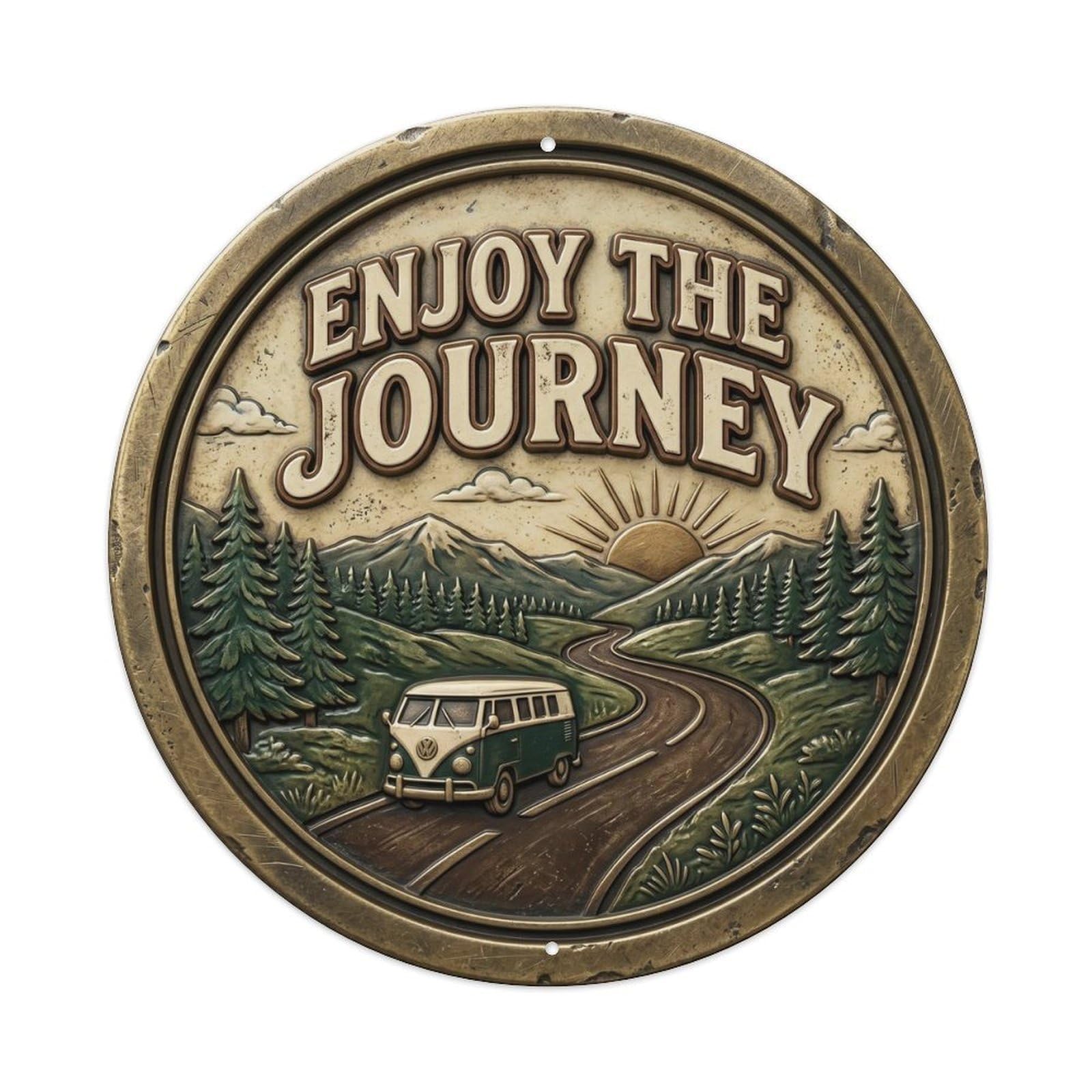 Enjoy Journey Nostalgic Workshop Ornament Retro Slogans Metal Tin Sign
