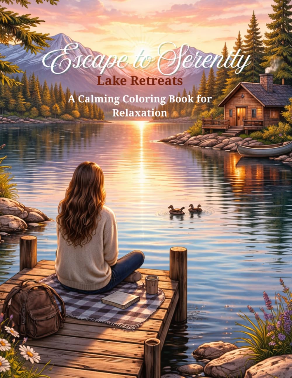 Escape to Serenity: Lake Retreats: A Calming Coloring Book for Relaxation