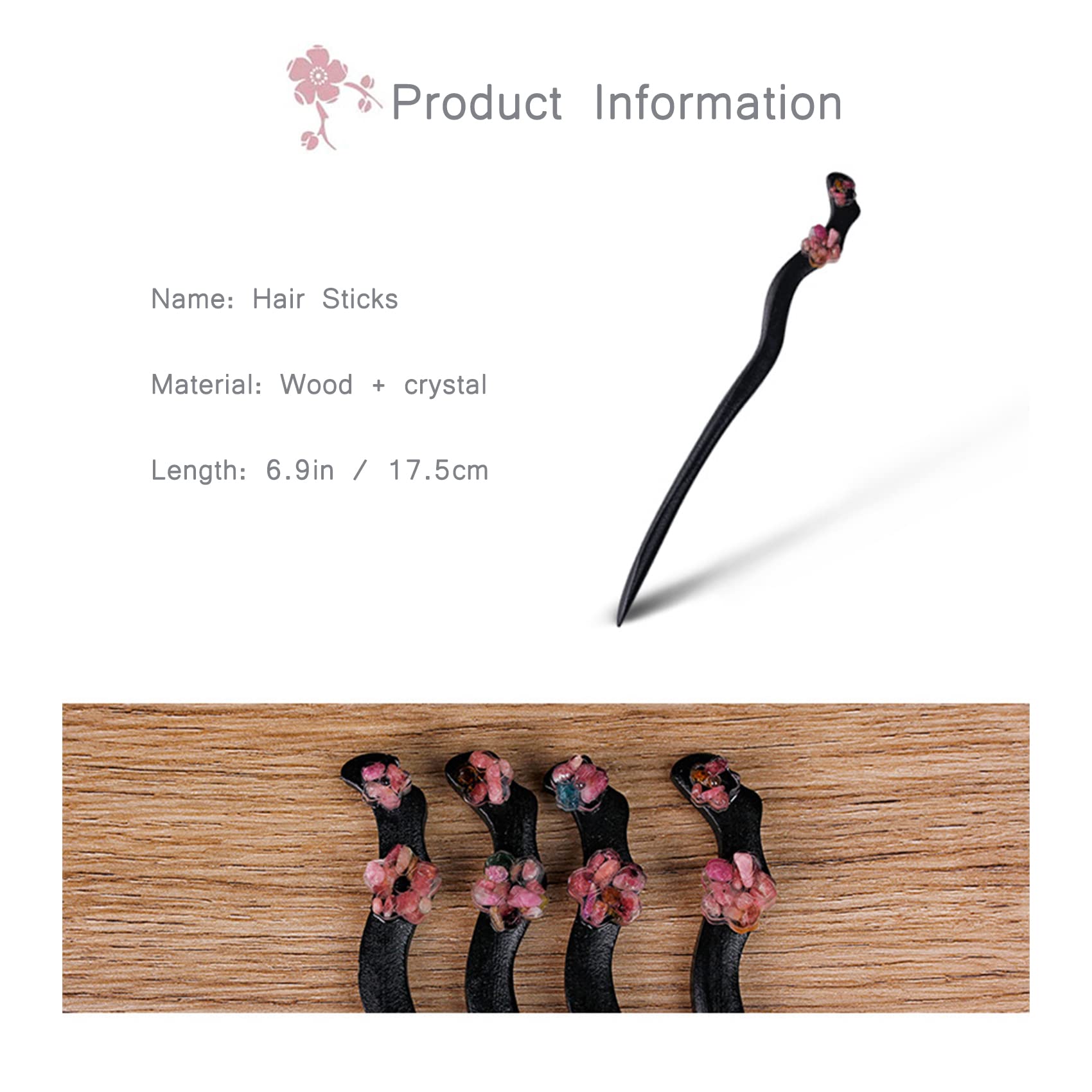 bacchette per capelli, Bacchette for capelli semplici in lega for forcina in metallo for chignon Bastoncini for capelli stile antico for acconciature da donna e ragazza(Style1)