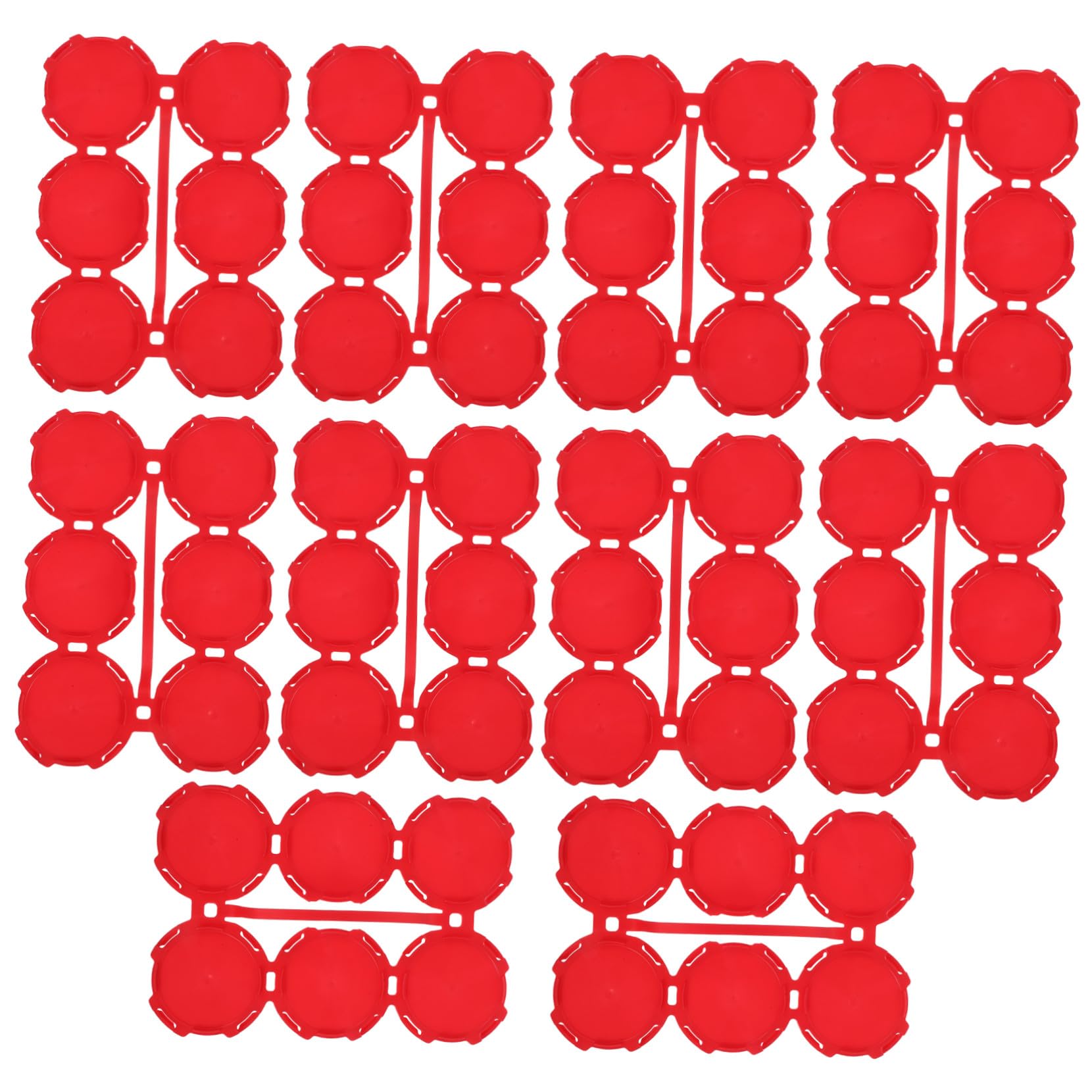 VICASKY Porte-canettes Facile à Installer et Pratique Réutilisable en Pe Rouge, 10 Pièces lors de Pique-niques la Plage pour Transporter des Boissons en Canette