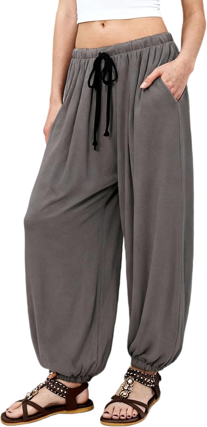 Majdan Women's Wide Leg Baggy Pants with Pockets