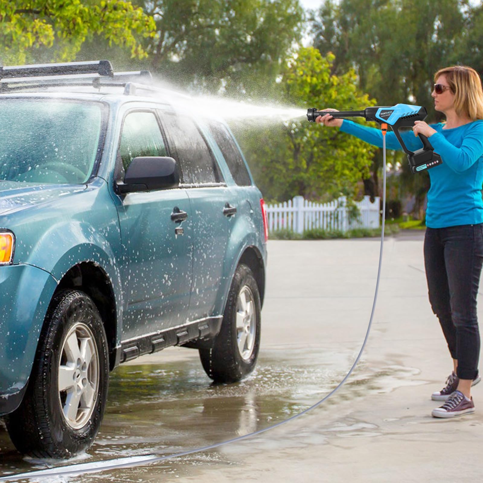 Nettoyeur Haute Pression Sans Fil Panthem 40 Bar - Compatible Makita 18V - 6 Buses - Portable 1.6kg