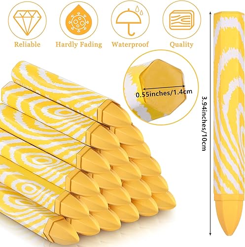 Miniatura 5 de Paquete de 24 crayones de marcado de madera, cera, marcadores de neumáticos, para marcar en tela, madera, metal, madera, cartón, cerámica, vidrio,