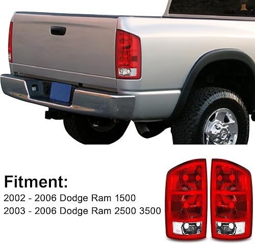 Miniatura 5 de Luces traseras compatibles con Dodge Ram 15002500  3500 2002-2006 2002 2003 2004 2005 2006 Luces traseras de freno y parada Lado del conductor y del
