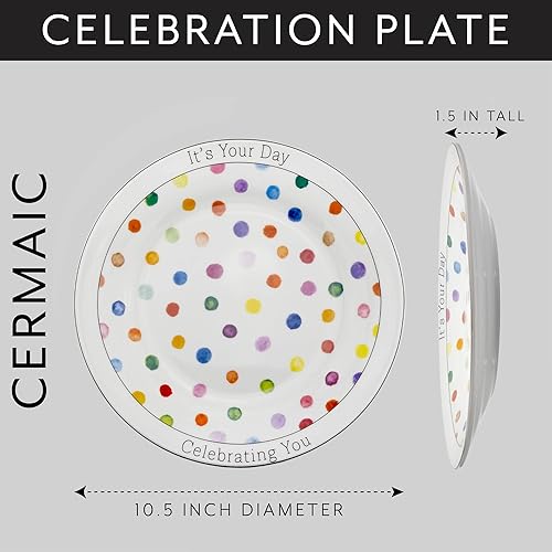 Miniatura 6 de Darware Plato decorativo de cumpleaños, plato de regalo de cerámica para ocasiones especiales, para cumpleaños, aniversarios, bodas y más