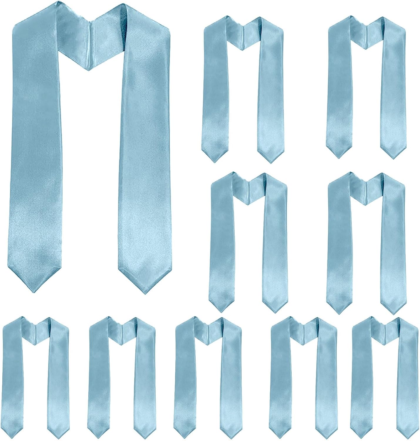 Goprety 10pieces Unisex Adult graduation stole 60” Long Multiple Colours Available