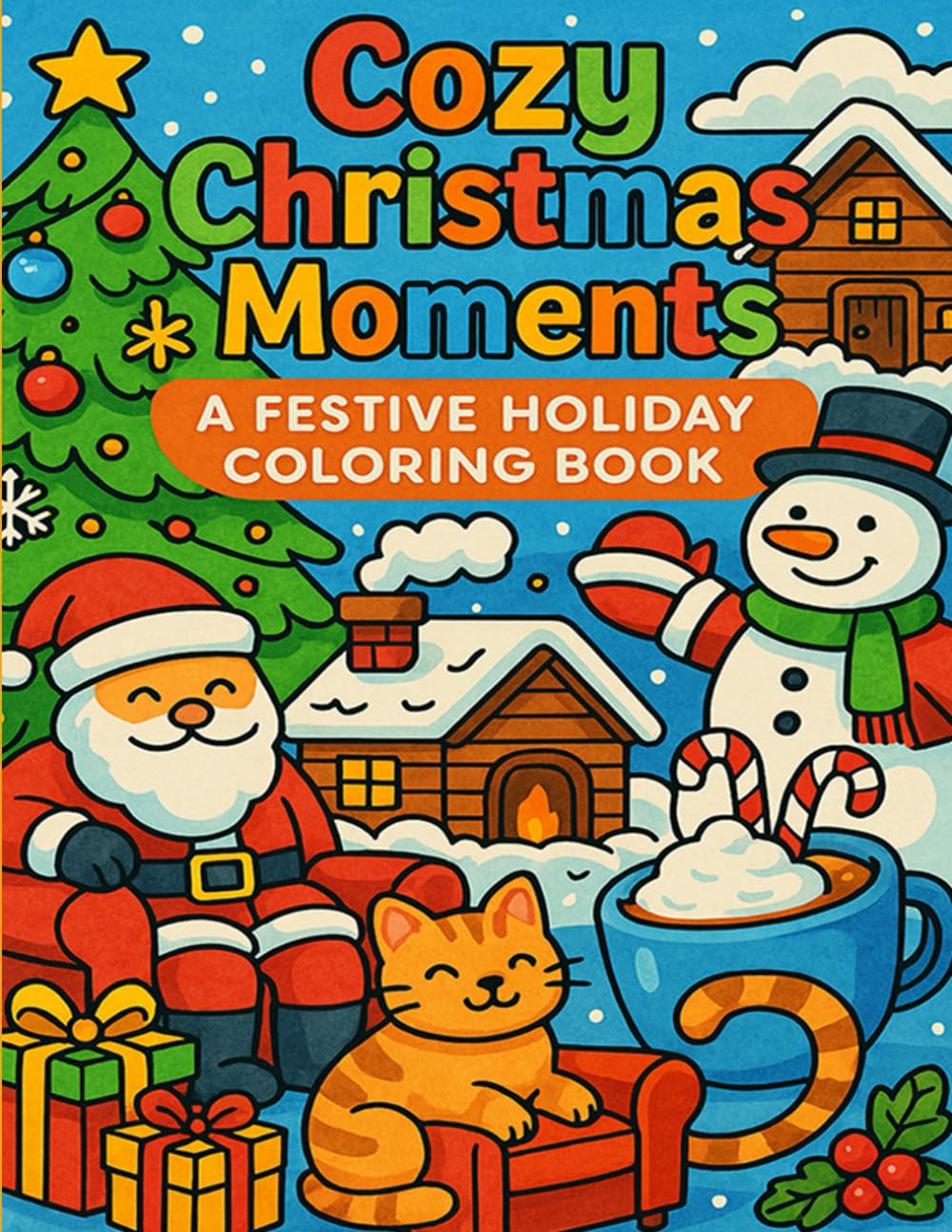 Cozy Christmas Moments: A Festive Holiday Coloring Book: Relax and unwind with heartwarming Christmas scenes full of joy, coziness, and festive charm!
