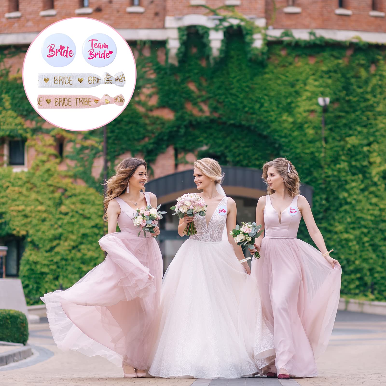 Kit Addio Al Nubilato - 22 Pezzi Con Bracciali E Spille 'Bride Tribe' - Per Feste E Decorazioni