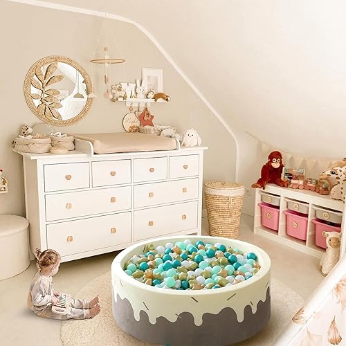 Miniatura 5 de GOGOSO Pelotas verdes con estrellas para niños pequeños, bolas de plástico para niños, tienda de campaña de juego para pelotas, juguetes de agua