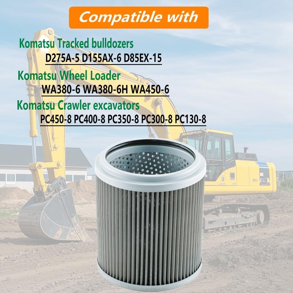 22B-60-11160,20Y-60-31171 Hydraulic Oil Filter Compatible with Komatsu Wheel Loaders WA380-6,Excavators PC450-8,PC200-8,PC350-8,PC300-8,WA380-6 Replaces HF35531,P502656