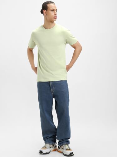 Image of Bewakoof Men's 100% Cotton Solid Regular Fit Half Sleeve Round Neck T-Shirt | Tshirt for Men Cotton| Casual Wear | Street Wear